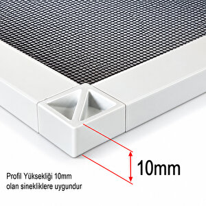 Beyaz Sineklik Menteşesi 8cm Plastik Kenar Montaj Aparatı 10 Adet - 10x20 Profiller Içindir!!