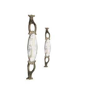 Porselen kulp 128 mm Metal GOLD  Kasa Beyaz  BAŞAK Desenli  / 5 ADET