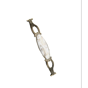 Porselen kulp 128 mm Metal GOLD  Kasa Beyaz  BAŞAK Desenli  / 5 ADET