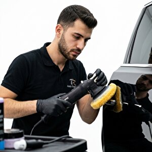 Profesyonel Seri %100 Doğal Kuzu Postu Polisaj Keçesi 130 Mm Sarı