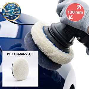 Performans Seri %100 Doğal Kuzu Postu Polisaj Keçesi 130 Mm Beyaz