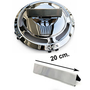Universal Piramit Jant Kapağı Fırfırı 4'lü Set 20cm Krom Metal Profil-piramit Fırfır