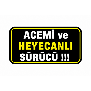 Acemi Şoför - Acemi Sürücü Magneti Tak Çıkar Manyetik Araba Bagaj Uyarı Levhası - Acemi Ve Heyecanlı Sürücü