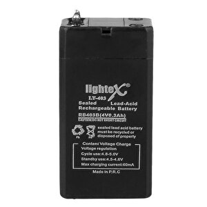 Lightex Lt-403 4 Volt 0.3 Amper Akü