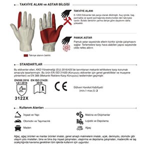 1 Çift Deri Eldiven  Starline E-1203 3123x No:10 Xl
