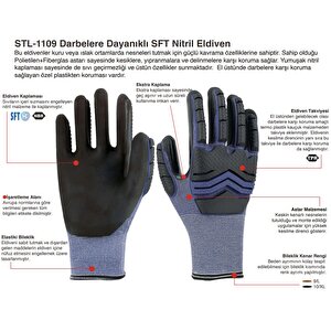 Darbelere Kesilmelere Dayanıklı Starline Stl-1109 Eldiven No 9