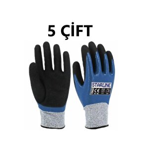 5 Çift Kesilmez Eldiven E-135625 Nitril Köpük Starline 4x43c 10 Numara