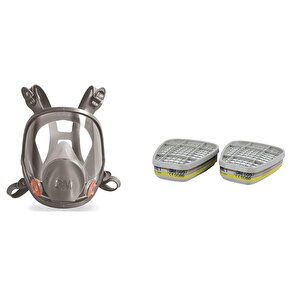 3m 6800 Tam Yüz Maskesi Ortaboy + 3m 6057 Abe1 Filtre