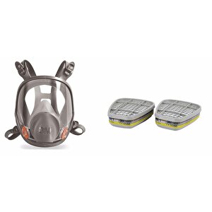 3m 6800 Tam Yüz Maskesi Ortaboy + 3m 6057 Abe1 Filtre
