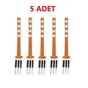 5 Adet Turuncu Renk Otopark Düzenleyici 100 Cm Eco Delinatör Zeplin