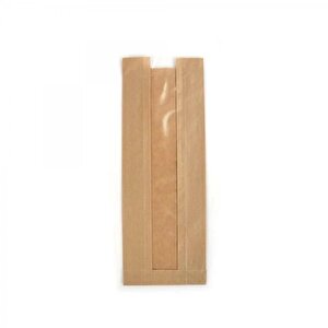 Pencereli Şemua Çizgili Baget Ekmek Fırın Kese Kağıdı - Orta Boy -15x33 Cm. -0.5 Kg. - Ort. 80 Adet