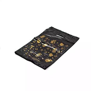 Omeyva El Geçme Baskılı Blok Poşet Torba - No : 1 - 22x35 Cm. - Siyah - 1000 Adetlik Paket