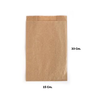 Kraft Baget Ekmek Fırın Kese Kağıdı - Orta Boy - 15 X 33 Cm. - 0.63 Kg. - Paket