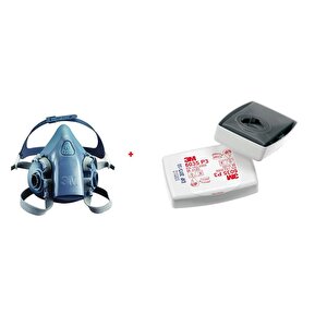 3m 7502 Yarım Yüz Maskesi (orta Boy) + 3m 6035 Ffp3 Solo Filtre