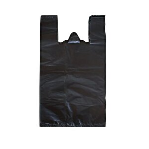 Siyah Dökme Market Poşeti Torbası - Hışır Atlet Poşet - Mini Boy - 20 X 35 Cm. - 10 Kg.