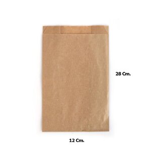 Kraft Baget Ekmek Fırın Kese Kağıdı - Küçük Boy - 12 X 28 Cm. - 0.5 Kg. - Ortalama 100 Ad - Paket