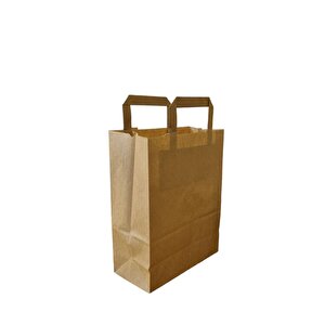 Flat Kraft Kağıt Çanta Karton Hediyelik Poşet Torba - 20x24x10 Cm. - 10 Adetlik 1 Paket