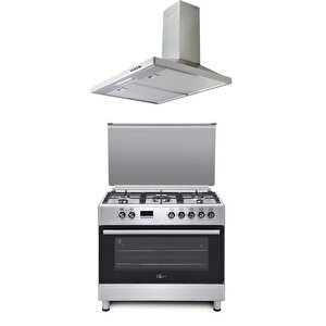 Gl General Desire Glf 9050xp Kuzine Inox Piliç Çevirmeli Fırın Set (glf9050xp Fırın-gld 041x Davlumbaz)