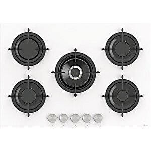 Gl General Glo 036rsb Bask 75cm 5g Beyaz Cam Ankastre Ocak