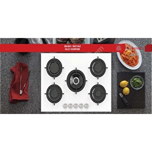 Gl General Glo 036rsb Bask 75cm 5g Beyaz Cam Ankastre Ocak