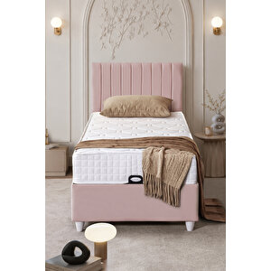 Baza Seti, Alessa Tek Kişilik Baza Başlık Maxi Yatak Seti, Pembe - 90x190 Cm