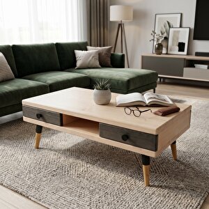 Modest Brew: Masif Orta Sehpa 4 Çekmece 1 Bölme - 120x60 Bz-an