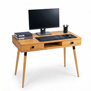 Modest Desk: Masif Çalışma & Laptop Masası 2 Çekmece 1 Bölme - 120x60 Tk