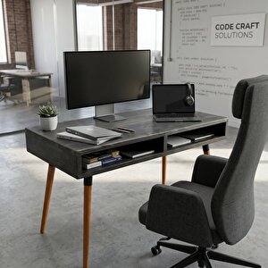 Slot Desk: Masif Çalışma & Laptop Masası 2 Gözlü Depolama - 120x60 An