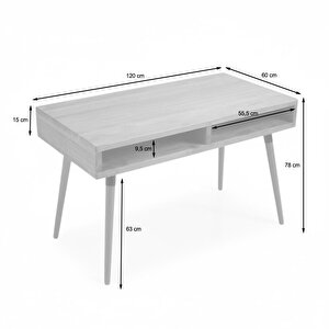 Slot Desk: Masif Çalışma & Laptop Masası 2 Gözlü Depolama - 120x60 An