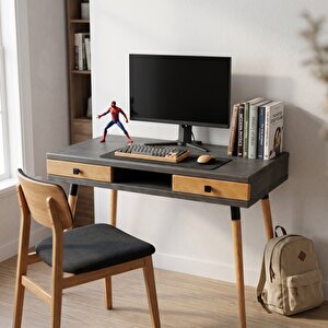 Modest Desk: Masif Çalışma & Laptop Masası 2 Çekmece 1 Bölme - 120x60 An-tk