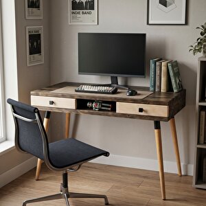 Modest Desk: Masif Çalışma & Laptop Masası 2 Çekmece 1 Bölme - 120x60 Cv-bz