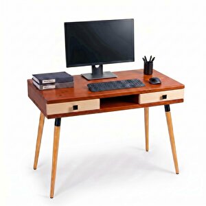 Modest Desk: Masif Çalışma & Laptop Masası 2 Çekmece 1 Bölme - 120x60 Bk-bz