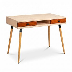 Modest Desk: Masif Çalışma & Laptop Masası 2 Çekmece 1 Bölme - 120x60 Bz-bk