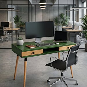 Modest Desk: Masif Çalışma & Laptop Masası 2 Çekmece 1 Bölme - 120x60 Ye-tk