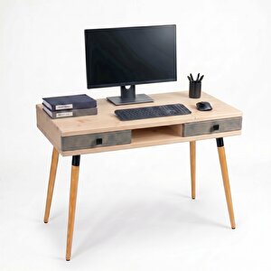 Modest Desk: Masif Çalışma & Laptop Masası 2 Çekmece 1 Bölme - 120x60 Bz-an