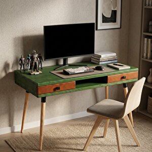 Modest Desk: Masif Çalışma & Laptop Masası 2 Çekmece 1 Bölme - 120x60 Ye-bk