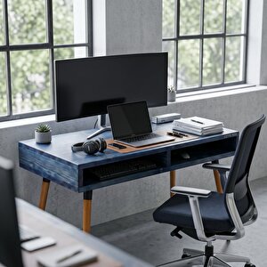 Slot Desk: Masif Çalışma & Laptop Masası 2 Gözlü Depolama - 120x60 Ig