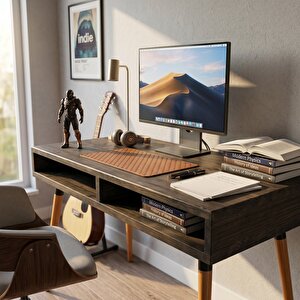 Slot Desk: Masif Çalışma & Laptop Masası 2 Gözlü Depolama - 120x60 Cv