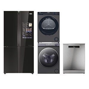 4'lü Beyaz Eşya Seti Antrasit-inox (hcw9919esgb-hw100-b14367geutr-hd90-a2939re-xf 6b2m3px)