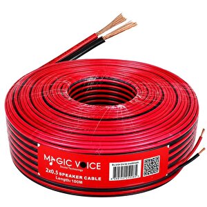 Mv-29559 2x0.50mm Siyah Kırmızı 100metre Cca Hoparlör Ses Kablosu
