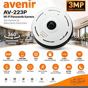 Av-s223p 3mp Panaromik Wifi Tavan Kamera