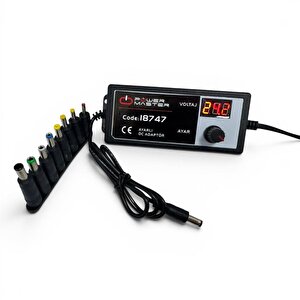 Dc 12-24v 5amper Dijital Ayarlı Adaptör 8 Uçlu