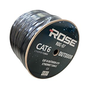 Rdc-57 305mt 23awg Outdoor Dış Ortam Siyah Cat6 Kablo 0.57mm