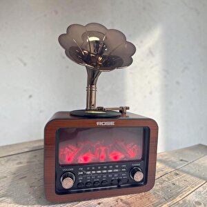Sp-450 Nostaljik Radyo Bluetooth/usb/sd Kart Girişli Şömine Efektli