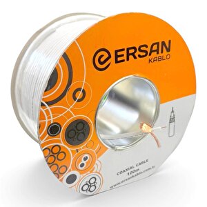 Rg6u6 Cu-cu Bakır Anten Kablosu Beyaz 100metre 64tel