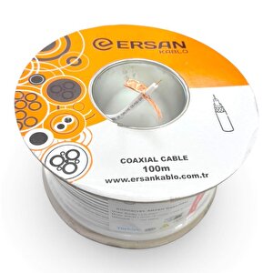 Rg6u6 Cu-cu Bakır Anten Kablosu Beyaz 100metre 64tel