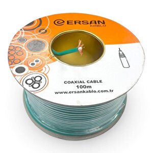 Rg6u6 Cu-cu Bakır Anten Kablosu Yeşil 100metre 64tel