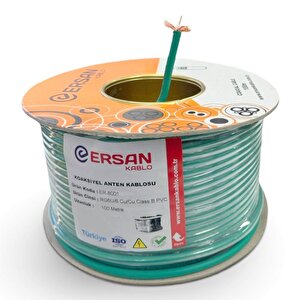Rg6u6 Cu-cu Bakır Anten Kablosu Yeşil 100metre 64tel