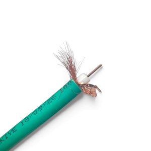 Rg6u6 Cu-cu Bakır Anten Kablosu Yeşil 100metre 64tel