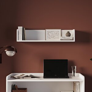 X2140 Daffy Duvar Rafı Beyaz - 94 Cm Geniş, 24 Cm Derin Ve Yuvarlatılmış Köşeli